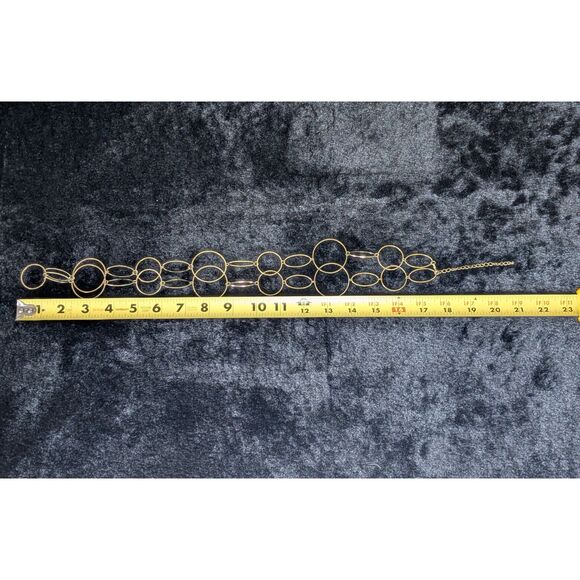 Liz & Co. Gold Tone Long Geometric Chain Necklace & Hoop Earring Set - Picture 4 of 4